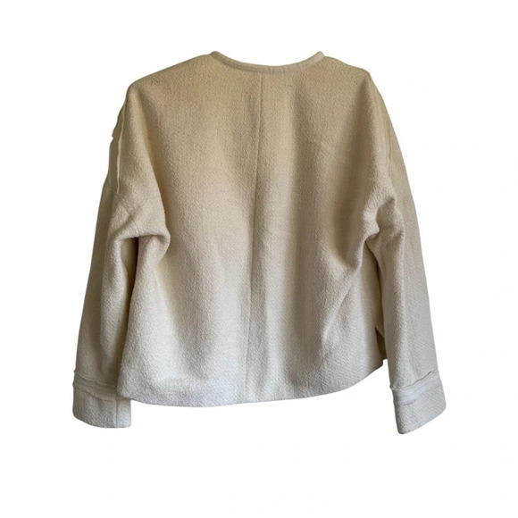 Vince Boucle Texture Drape  Front Cardigan Sweater Jacket Size 6 Boho Minimalist - Picture 3 of 10